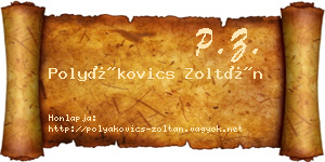 Polyákovics Zoltán névjegykártya